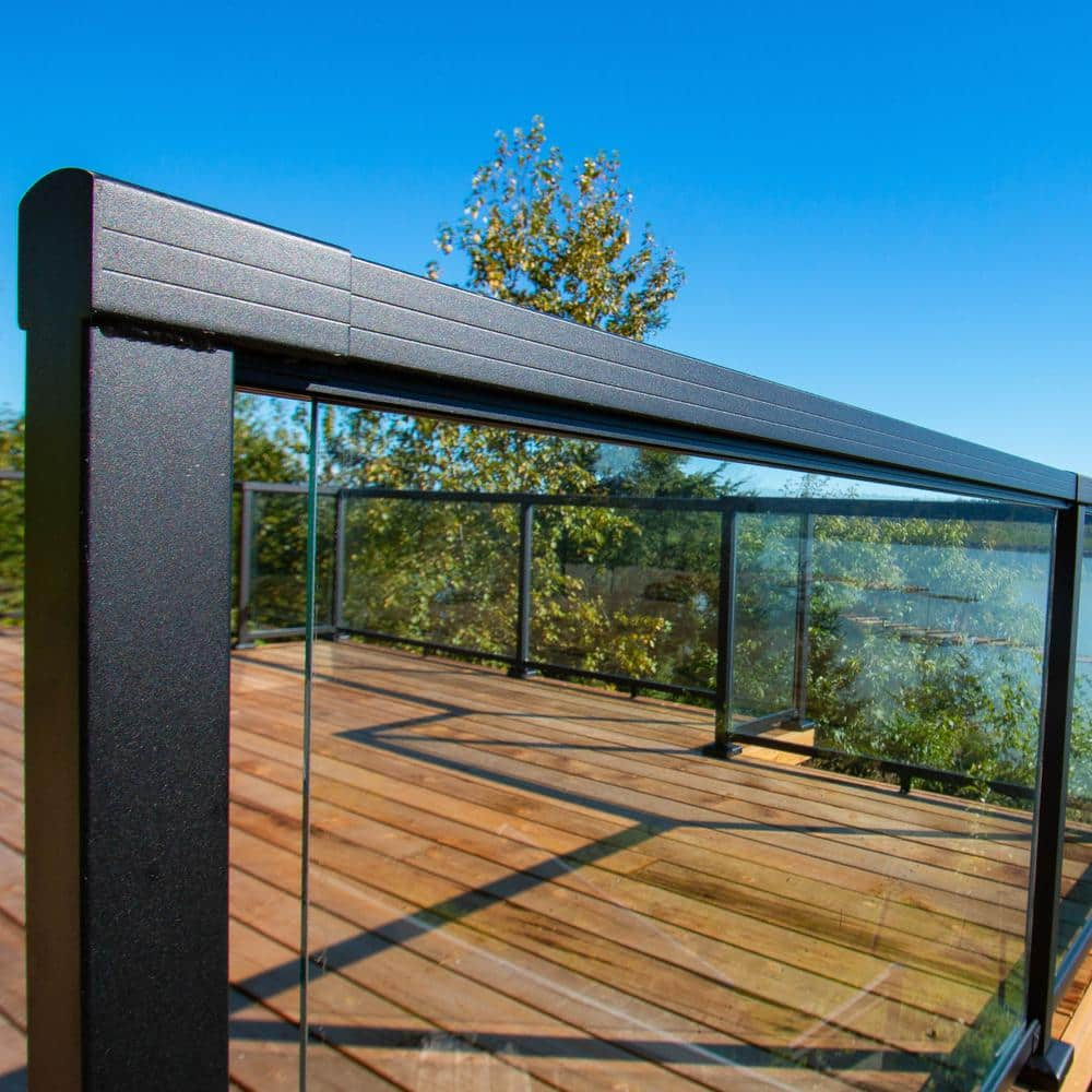 Peak Aluminum Railing 36 in. H x 66 in. W Clear Aluminum Deck Railing ...