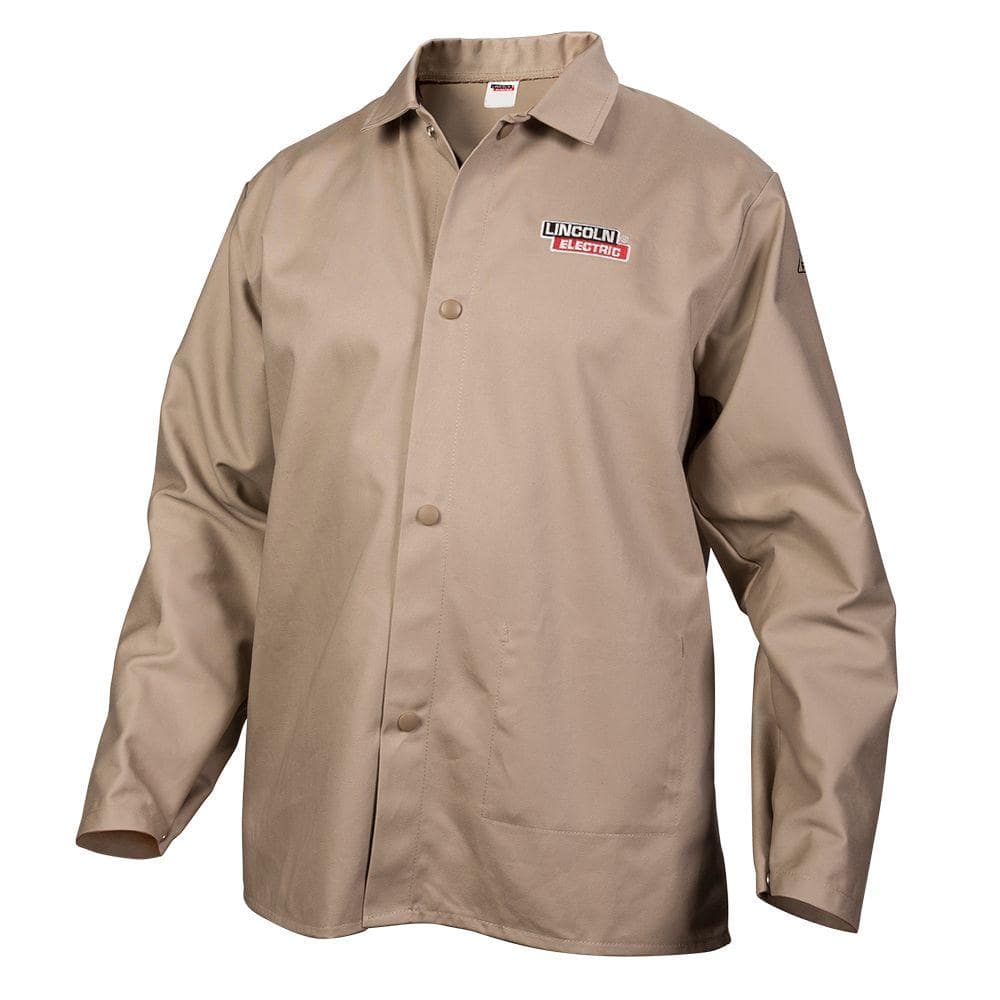 Lincoln Electric Fire Resistant X-Large Khaki Cloth Welding Jacket KH840XL  The Home Depot