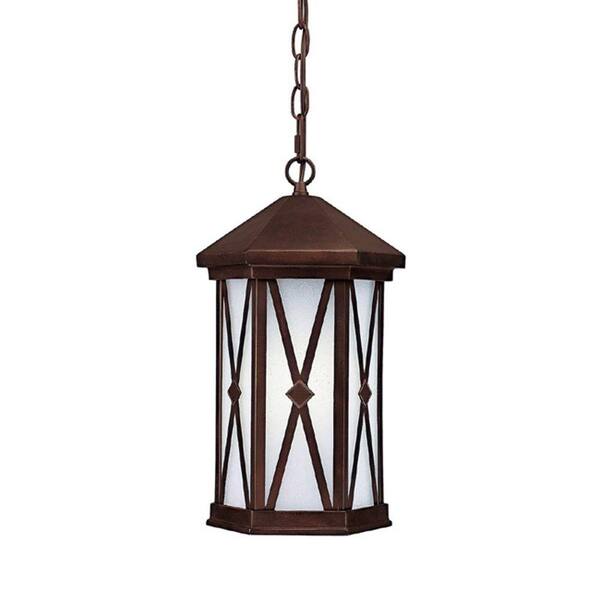 Filament Design 1-Light Burnished Bronze Frosted Seeded Glass Outdoor Fixture