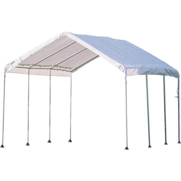 MaxAP 10 ft. W x 20 ft. D 8-Leg Heavy-Duty Steel Gazebo White Canopy