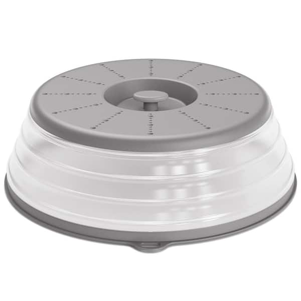 Microwave Splatter Cover with Vented, Hook Hole, Splatter Guard, Colander for Kitchen, Food, Meal Prep, Grey (1-Pack)