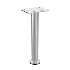 7 7/8 in. (200 mm) Satin Nickel Stainless Steel 201 Round Furniture Leg with Leveling Glide