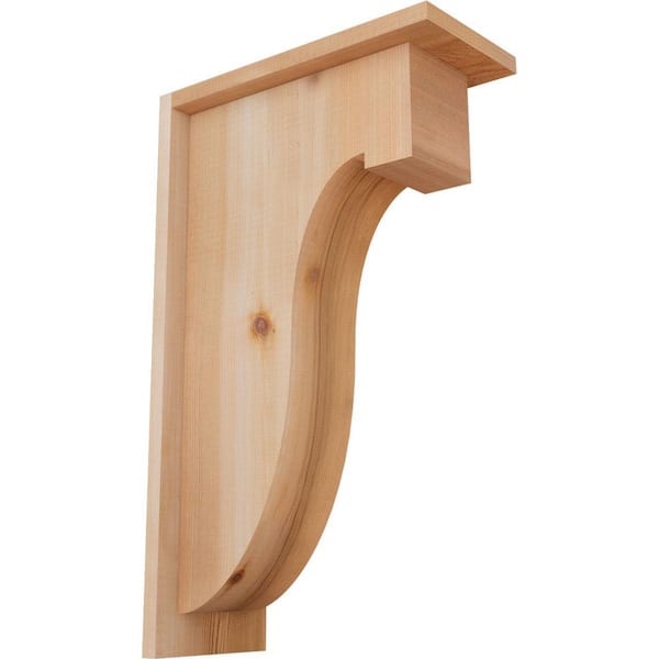 Ekena Millwork 5-1/2 in. x 12 in. x 20 in. Western Red Cedar Del Monte Smooth Corbel with Backplate