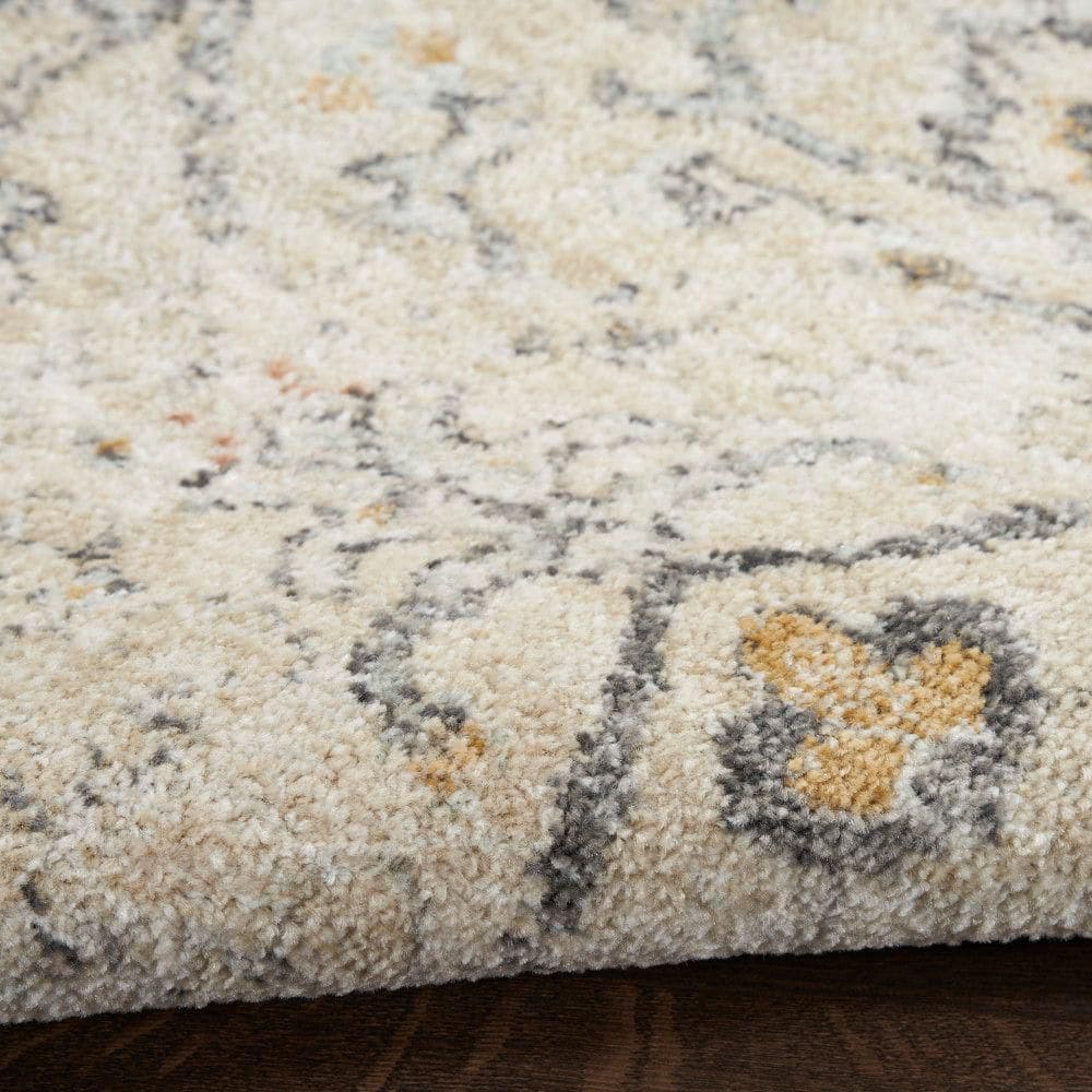Handmade Cream Rectangular Synthetic Easy Care Rug 5' x 7'