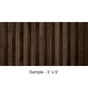 Take Home Sample - Medium Slats 1/2 in. x 0.25 ft. x 0.75 ft. Walnut Brown Glue-Up Foam Wood Wall Panel (1-Piece/Pack)