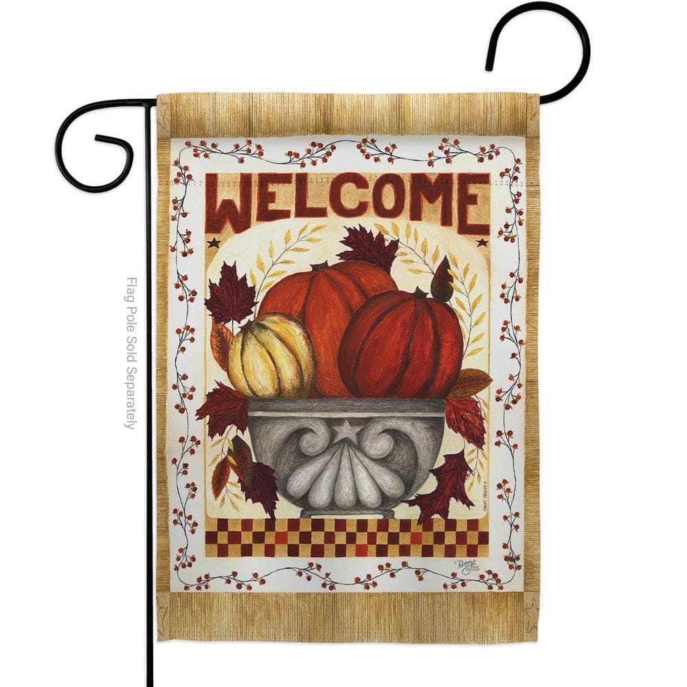 Breeze Decor 13 in. x 18.5 in. Fall Welcome Garden Flag Double-Sided ...