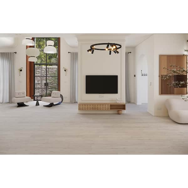 Everlux Premium Sabrina Pale Beige 20 MIL x 9" W x 60" L Waterproof Click Lock Luxury Vinyl Flooring (15 sq. ft./Case)