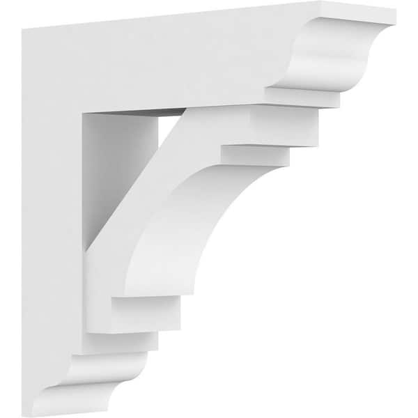 Ekena Millwork Standard Merced 5 in. W x 20 in. H x 20 in. D Signature Urethane Polyurethane Bracket With Traditional Ends