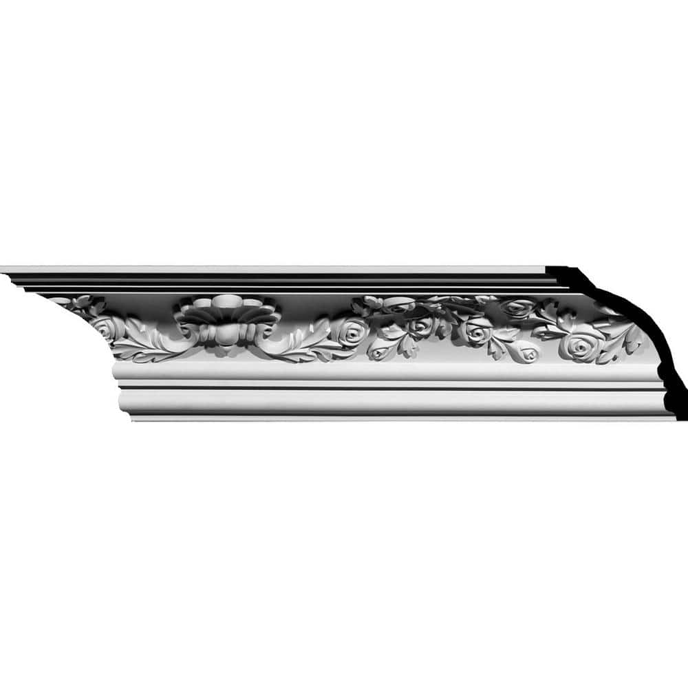 Ekena Millwork SAMPLE - Endurathane Flower Crown Moulding, 5 3/4"H x 5 7/8"P x 7 7/8"F x 12"L, Factory Primed