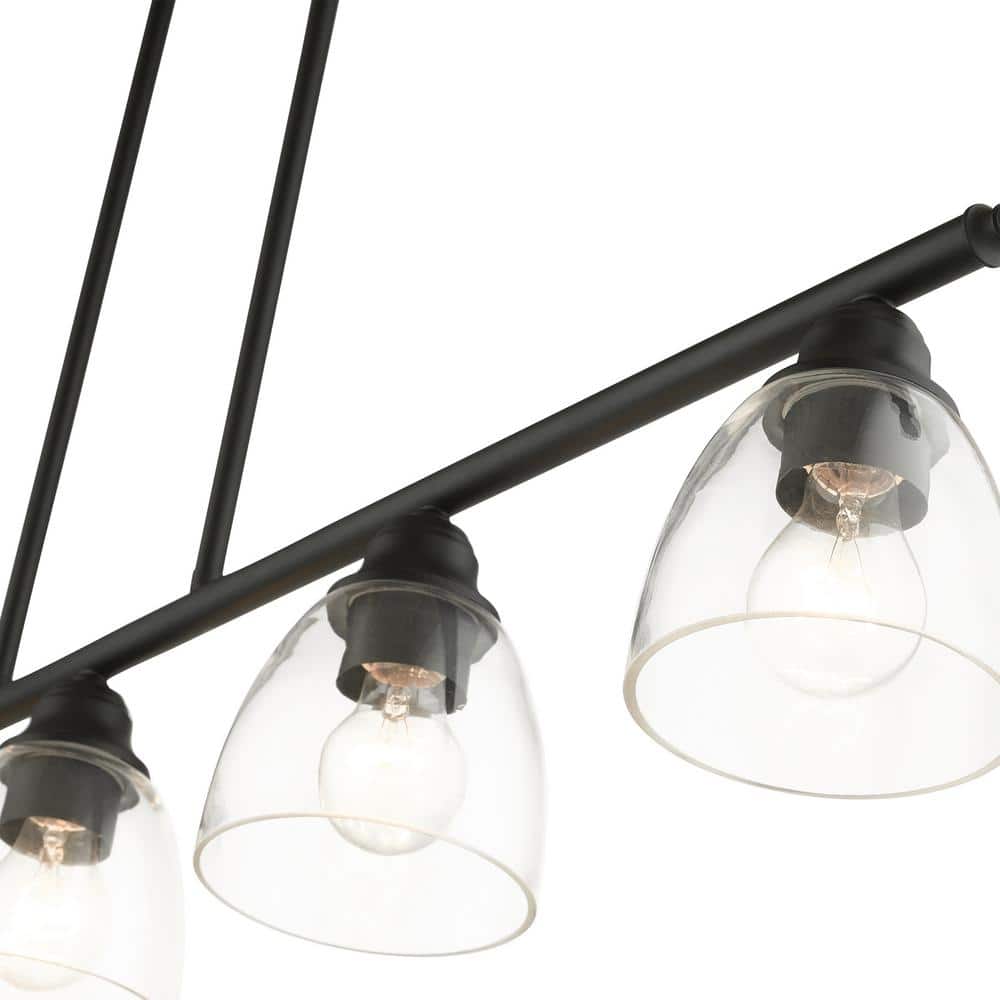 Montgomery Black Steel 5-Light Linear Chandelier