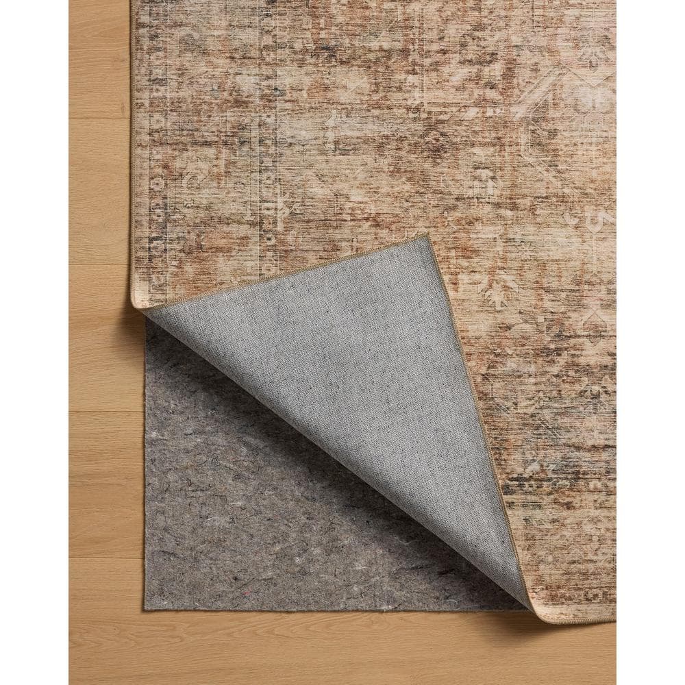 Anniston Clay and Charcoal Washable Synthetic Area Rug