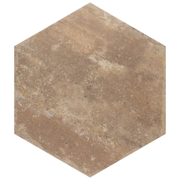 Merola Tile Brickyard Hex Beige 9-7/8 in. x 8-1/2 in. Porcelain Floor and Wall Take Home Tile Sample