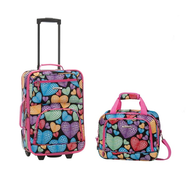 Rockland Fashion Expandable 2-Piece Carry On Softside Luggage Set, New Heart