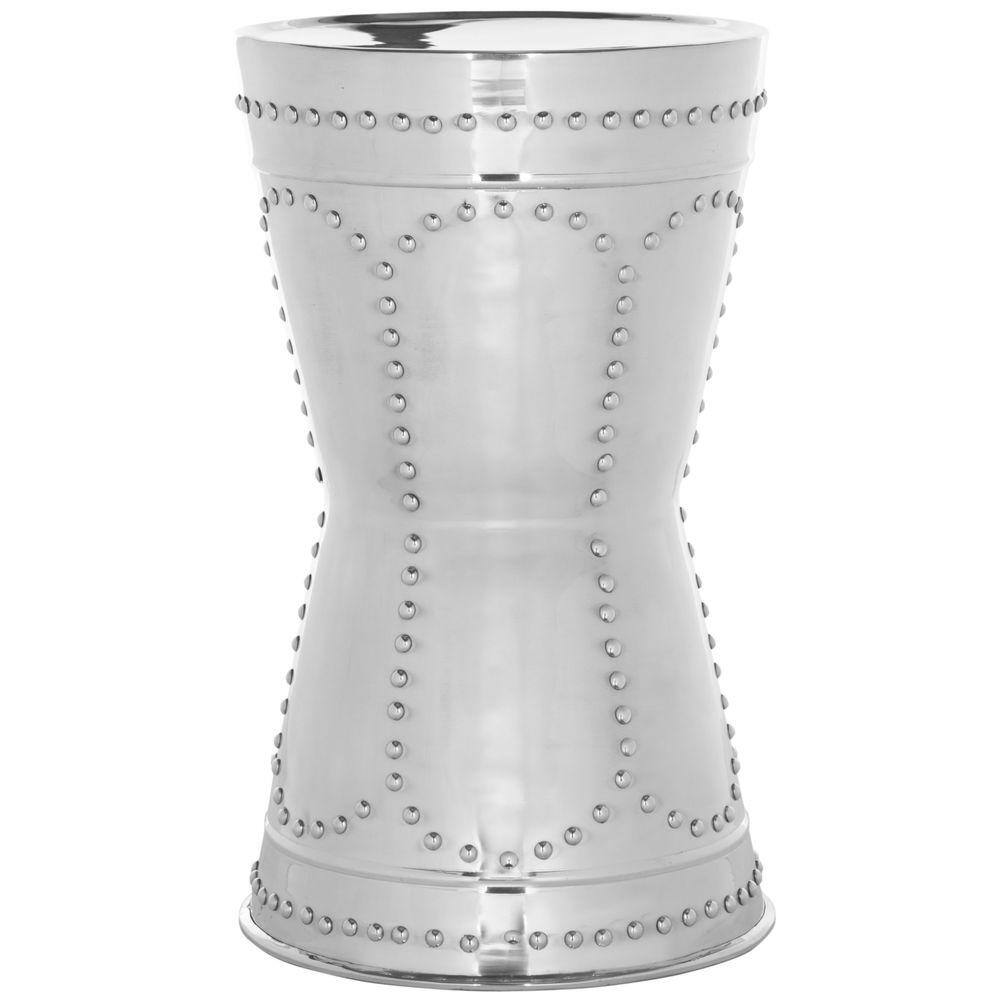 Sedona Silver Round Metal Art Table Stool