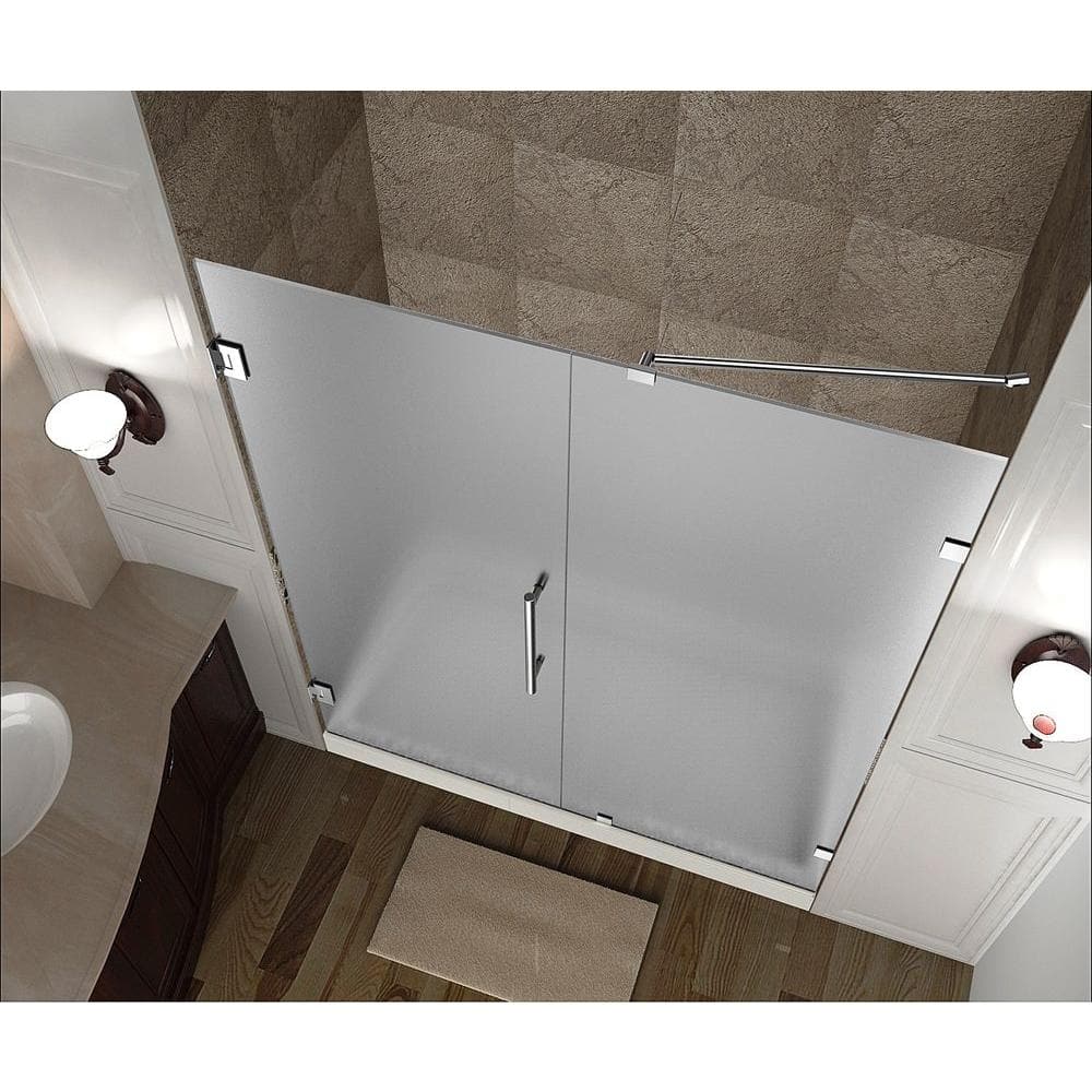 Nautis 60'' x 72'' Frosted Frameless Hinged Shower Door