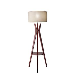 1 Floor Lamp Adesso 3227-15 Brooklyn Floor Lamp Walnut Wood 150 W Incandescent/equiv 63 in CFL 