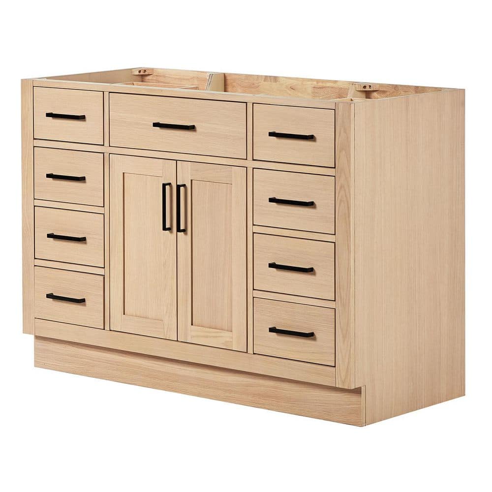 Hepburn 48" Light Brown Oak Bathroom Vanity Base