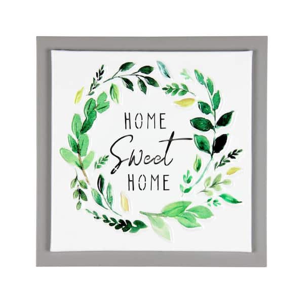 Exhart Home Sweet Home Framed Hanging, 8 in. by 8 in. Metal Wall Art