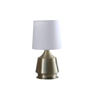 14 in. Brass Standard Light Bulb Bedside Table Lamp