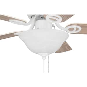 Wyman Bowl Kit 42 in. Hugger Indoor 3-Speed White Finish Ceiling Fan with Frosted Glass Bowl Light Kit Included