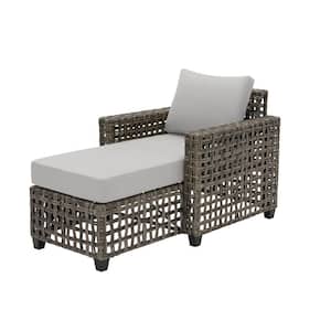 Briar Ridge Brown Wicker Outdoor Patio Chaise Lounge with CushionGuard Stone Gray Cushions