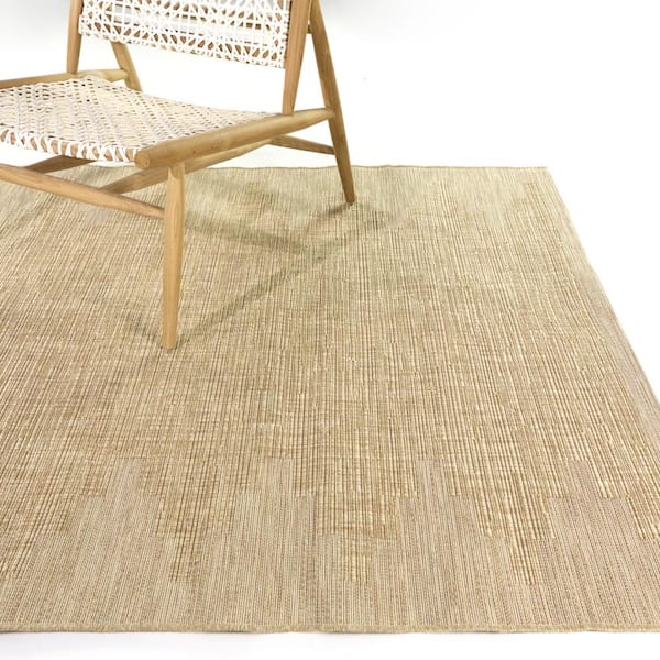 Marjan Brown 8 ft. x 10 ft. Geometric Indoor/Outdoor Area Rug