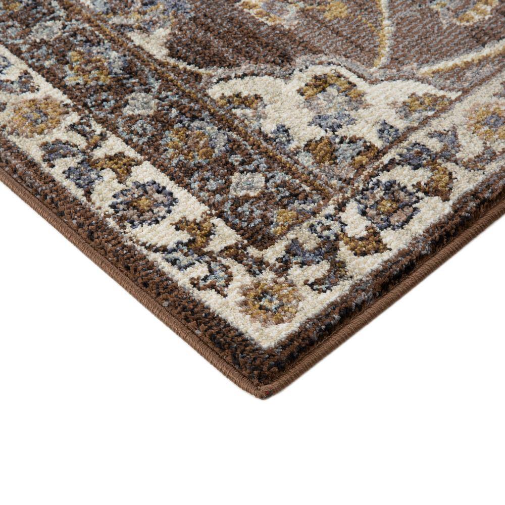Jordan Brown Floral Pattern Synthetic Rectangular Area Rug