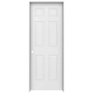 30 in. x 80 in. 6 Panel Colonist Primed Right-Handed Textured Molded Composite Single Prehung Interior Door