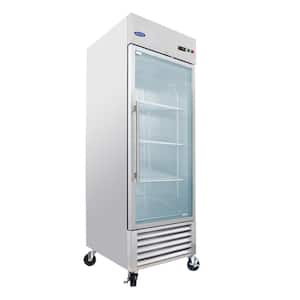 23 cu. ft. Commercial Display Refrigerator in Stainless Steel with Swing Glass Door and LED Lighting