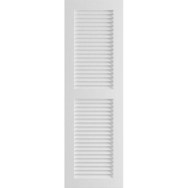 Ekena Millwork 18" x 68" True Fit PVC Two Equal Louver Shutters, White (Per Pair)