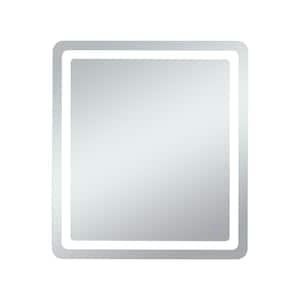 Home Living 36 in. W x 40 in. H Rectangular Frameless LED Wall Bathroom Vanity Mirror in Glossy White (Color Changing)