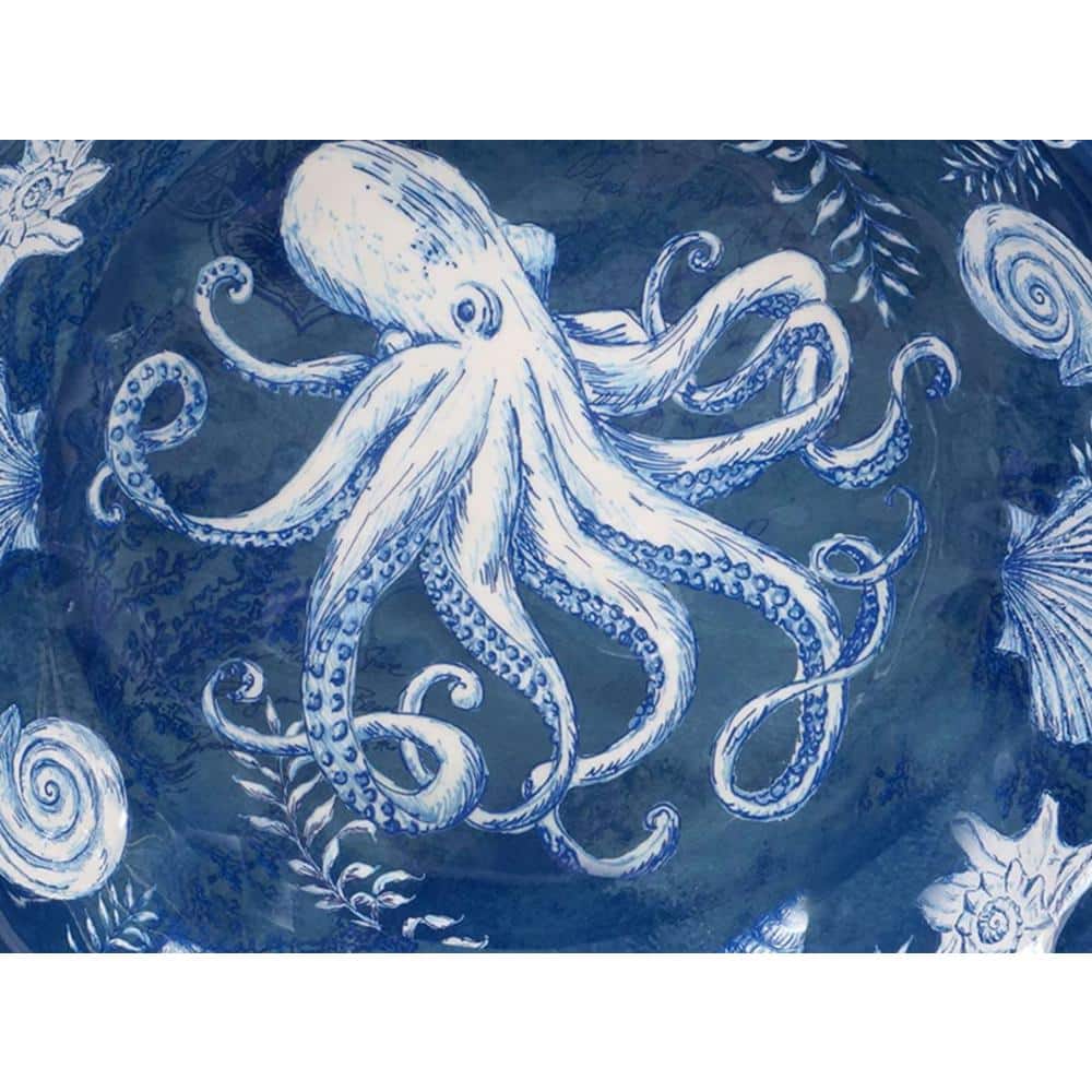 Oceanic Blue Melamine Hostess Serving Set, Service for 4