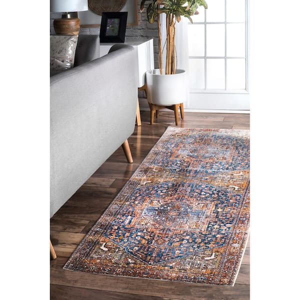 Ethel Medallion Fringe Rust 3 ft. x 8 ft. Runner Rug