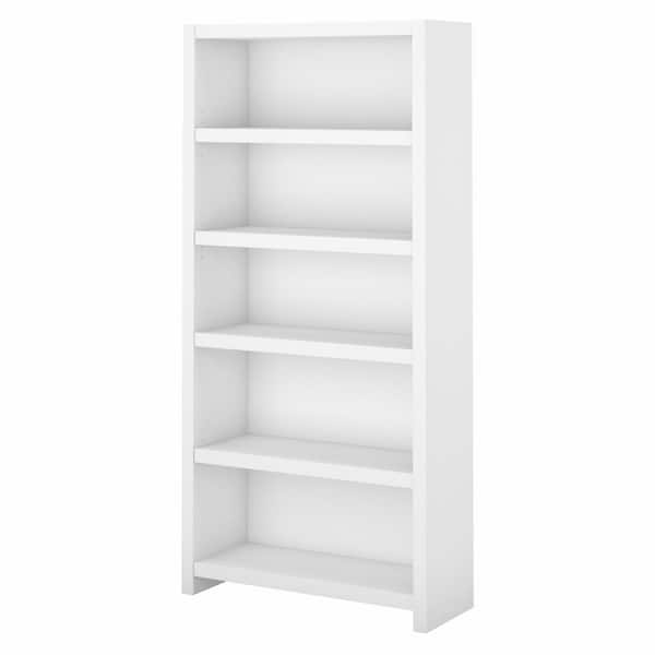Bush Furniture Echo 31.61 in. Wide Pure White 5 Shelf Standard Bookcase
