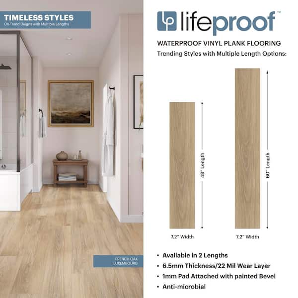 Lifeproof French Oak Luxembourg 22 MIL x 7.2 in. W x 48 in.L