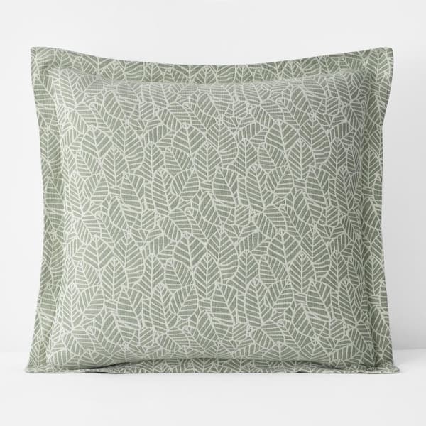 The Company Store Leaves Green Multicolored Organic Cotton Euro Sham