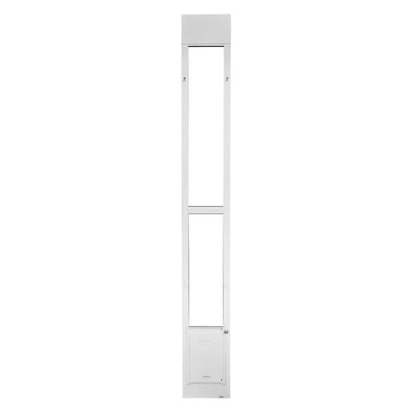12.25 in H x 8.25 in W Dog Door for Sliding Glass Door, Aluminum Alloy Frame  91 to 96 in. Door Mounted Pet Door