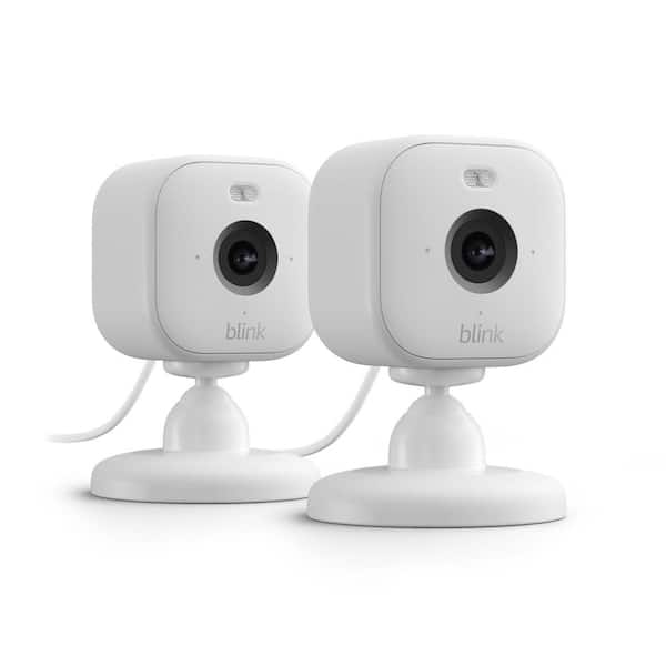 Blink Mini 2 Wired Indoor/Outdoor Smart Security Camera with 1080p HD, 2-way talk & audio, Color Night Vision, White (2-Pack)
