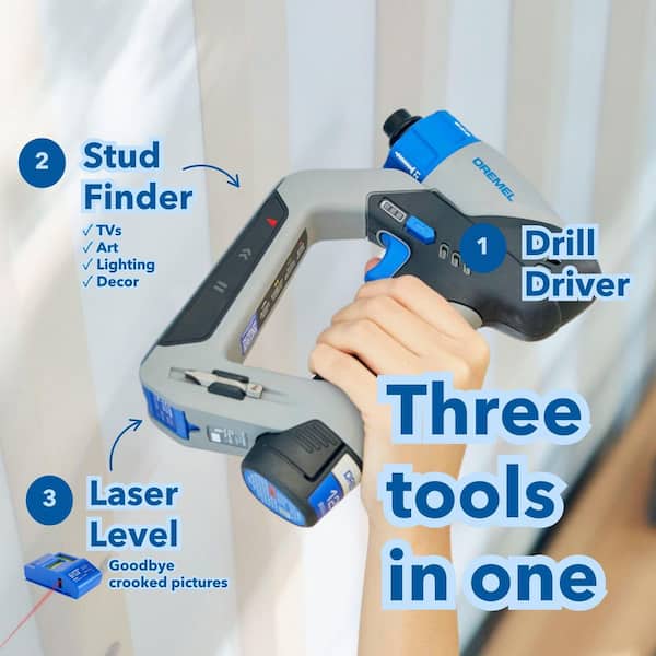 Blueprint 12V Cordless 1/4 in. Drill/Driver with Integrated Stud Finder and Detachable Laser Level