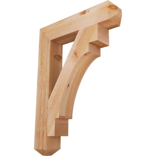 Ekena Millwork 6 in. x 44 in. x 32 in. Western Red Cedar Merced Craftsman Rough Sawn Bracket