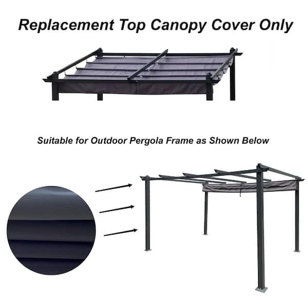 Replacement Canopy Top Cover Fabric for 13 x 10 Ft Outdoor Patio Retractable Pergola Sun-shelter Canopy