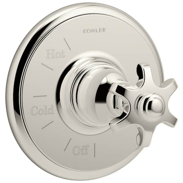 KOHLER Artifacts 1-Handle Wall-Mount Tub and Shower Faucet Trim Kit in Polished Nickel (Valve Not Included)