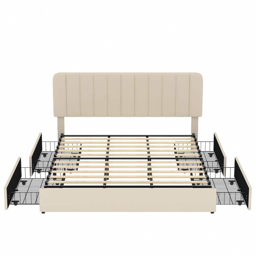 Platform Storage Bed King with Headboard - rated 4.3333 stars from 27 reviews