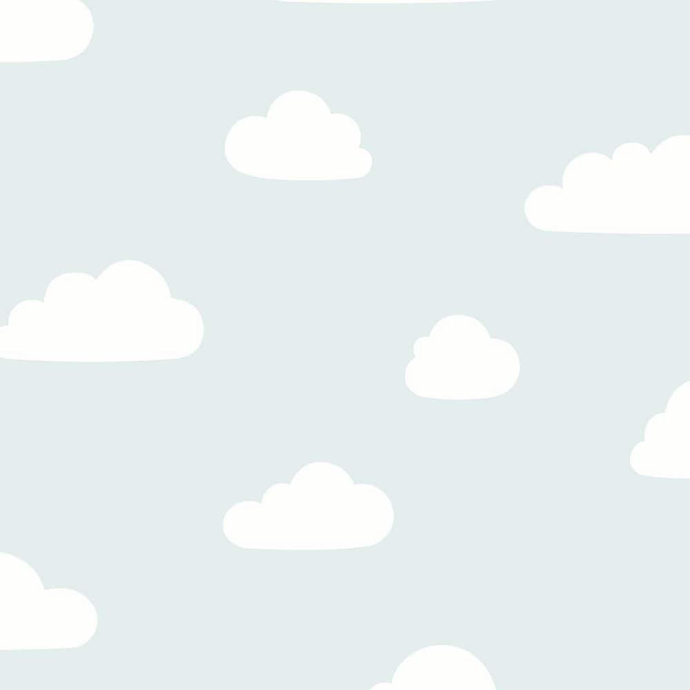 Clouds Aqua Pastel Wallpaper Sample