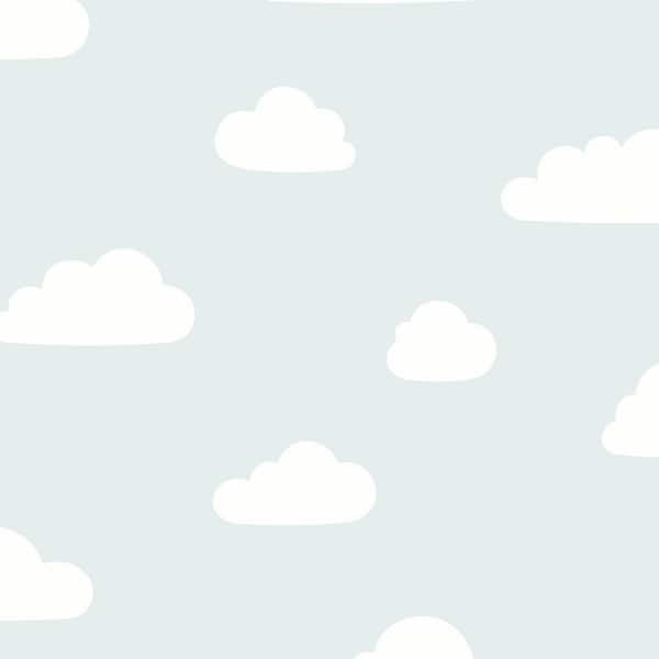 Clouds Teal Wallpaper Sample