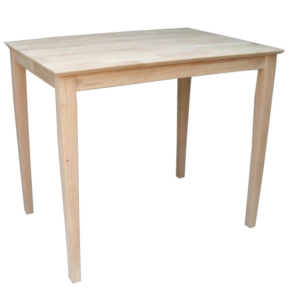 Natural Wood Counter Height Dining Table with Shaker Legs
