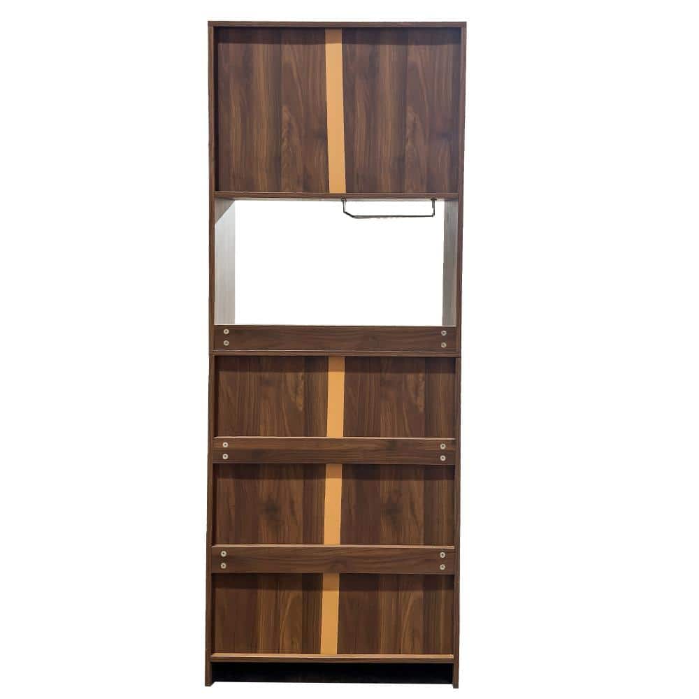 28 in. W x 14 in. D x 71 in. H Walnut MDF Bathroom Linen Cabinet, Multi-functional Storage Cabinet, Kitchen Wine Cabinet price history on PriceWatchPro