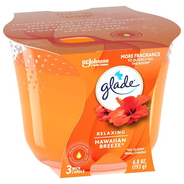 Glade Candle Clean Linen Scent, 1-Wick, 3.4 oz (96 g), 1 Count, Infused  with Essential Oils