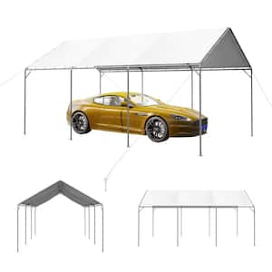 12 ft. x 20 ft. Galvanized Steel Frame and PE Portable Garage with Adjustable Height