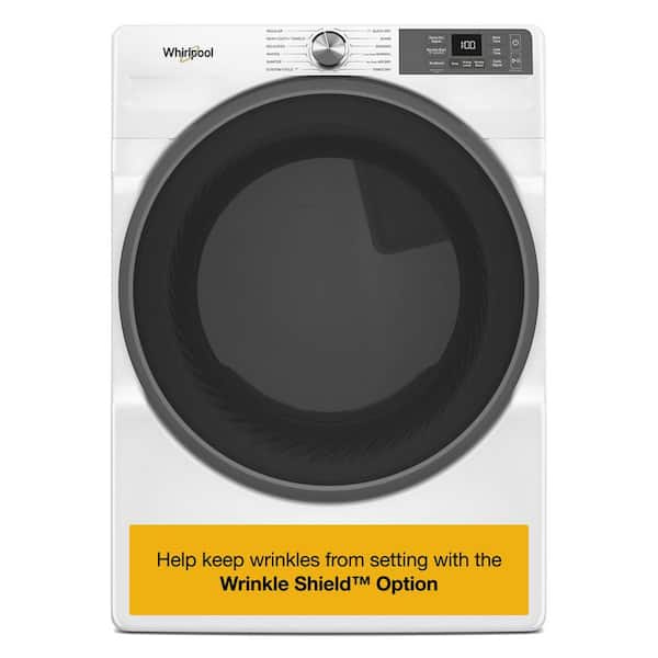 7.4 cu. ft. vented Front Load Electric Dryer in White with Wrinkle Shield Option